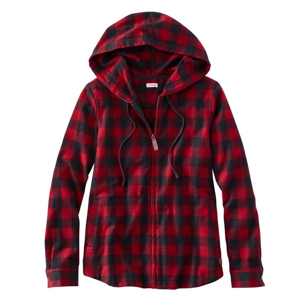 L.L.Bean Women’s Flannel Shirt Relaxed Zip Hoodie